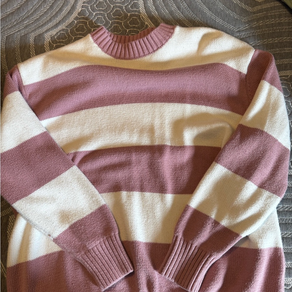 Striped Pink and Cream Sweater